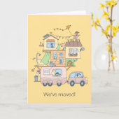 Aanhangwagen Nieuw adres aankondiging geel blanco (Gele Bloem)