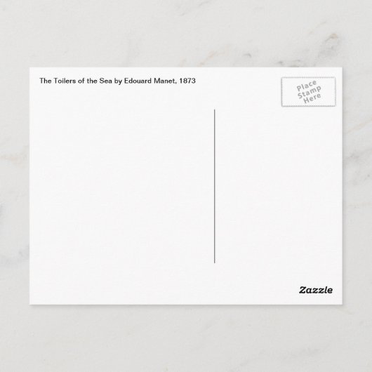 Aanhangwagens van het Zee van Edouard Manet, kuns Briefkaart (Achterkant)