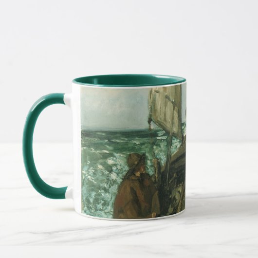 Aanhangwagens van het Zee van Edouard Manet,  kuns Mok (Links)