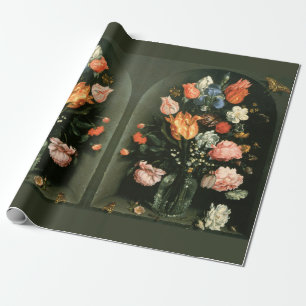  aanjager ontkoppelen Floral Antiek schilderen Cadeaupapier