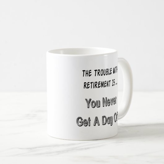 Aanklacht wegens pensionering koffiemok (Voorkant rechts)