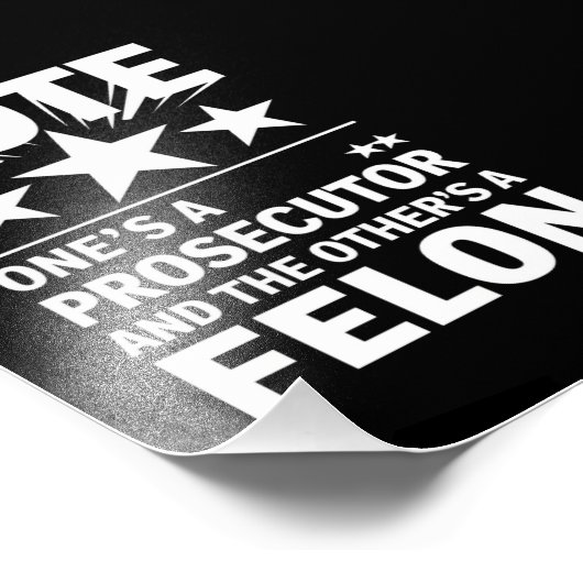 Aanklager versus Felon Voter Grappige Politiek Foto Afdruk (Hoek)