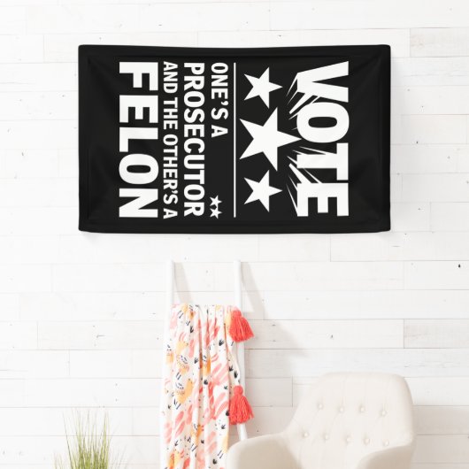 Aanklager versus Felon Voter Grappige Politiek Spandoek (Insitu)