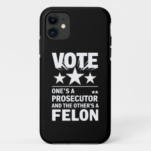 Aanklager versus misdadiger kiezer Funny Politiek iPhone 11 Hoesje