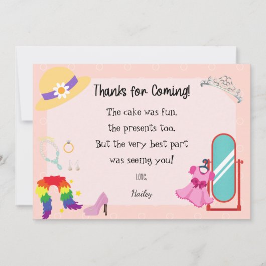 Aankleden Mode Dank u kaart (Voorkant)