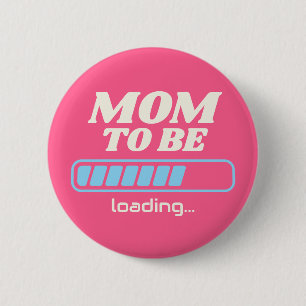 Aankomende Moeder Laadt Aangepaste Roze Baby Showe Ronde Button 5,7 Cm