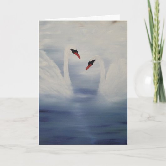 Aankomende zwanen kaart (Voorkant)