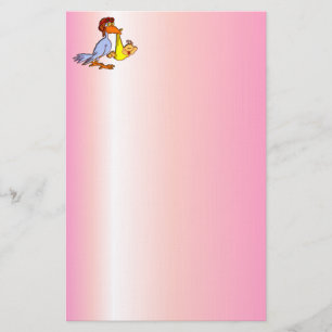 Aankomst pasbaar babymeisje - een winkelbestelling briefpapier