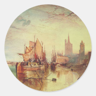 Aankomst van een pakketboot door Joseph Turner Ronde Sticker