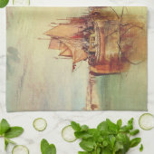 Aankomst van een pakketboot door Joseph Turner Theedoek (Gevouwen)