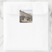 Aankomst van een Stagecoach op het Terminus Vierkante Sticker (Tas)