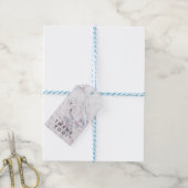 Aankomst van Roos White & Grey Marble Swirl Chic P Cadeaulabel (Met Touw)