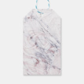 Aankomst van Roos White & Grey Marble Swirl Chic P Cadeaulabel (Achterkant)