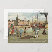 Aankomst van Sinterklaas Dutch St. Nick  Briefkaart (Voorkant / Achterkant)