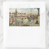 Aankomst van Sinterklaas Dutch St. Nick  Rechthoekige Sticker (Tas)