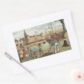 Aankomst van Sinterklaas Dutch St. Nick  Rechthoekige Sticker (Envelop)