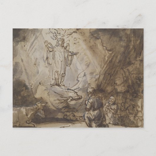 Aankondiging aan de herders briefkaart (Voorkant)