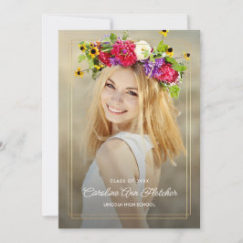 Aankondiging aangepast Foto Modern Floral Afstuder