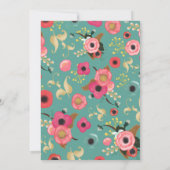 Aankondiging aangepast Foto Modern Floral Afstuder (Achterkant)