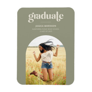 Aankondiging aanhef foto Modern Avocado Green Afst Magneet