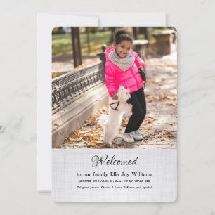 Aankondiging adoptie met foto