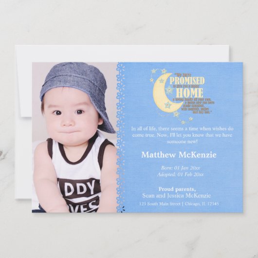 Aankondiging adoptiejongen (Voorkant)
