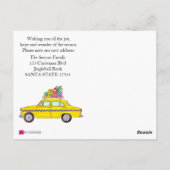 Aankondiging Adres Gele Taxi Kerst Geschenken Briefkaart (Achterkant)