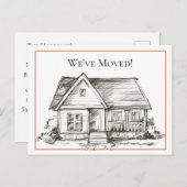 Aankondiging adreswijziging zwart-wit huis (Voorkant / Achterkant)