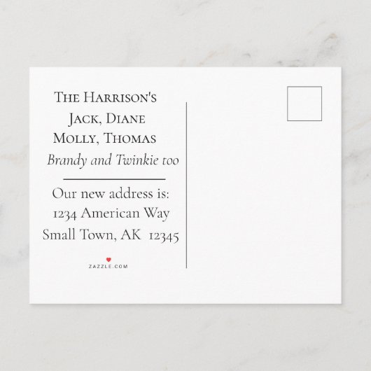 Aankondiging adreswijziging zwart-wit huis (Achterkant)
