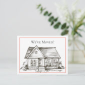Aankondiging adreswijziging zwart-wit huis (Staand voorkant)