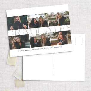 Aankondiging Afstudeerder moderne Multi-Photo Grad Briefkaart