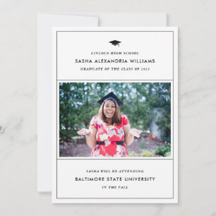 Aankondiging Afstudeerder van graduatie Cap Modern