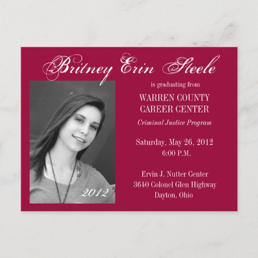 Aankondiging afstuderen (Voorkant)