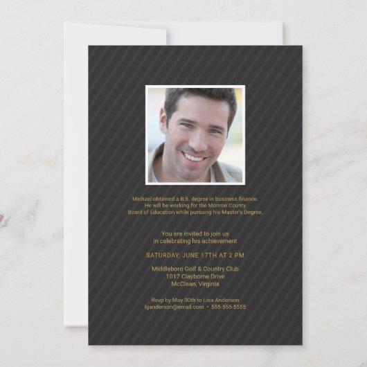 Aankondiging afstuderen 2017 Mannelijke gouden tek (Achterkant)