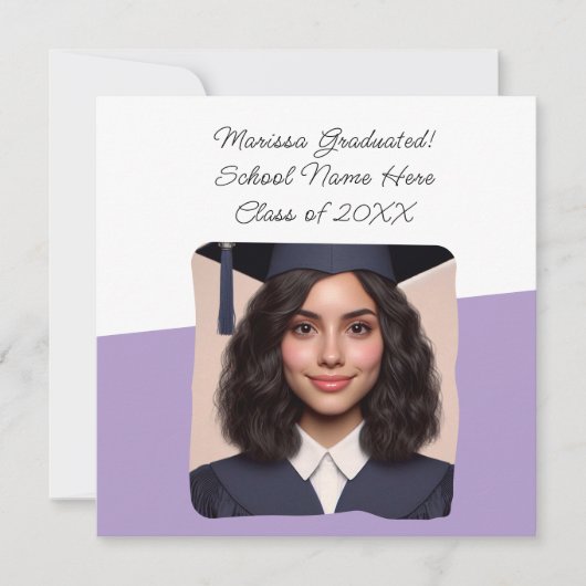 Aankondiging Afstuderen Aangepaste Foto Typografie (Voorkant)