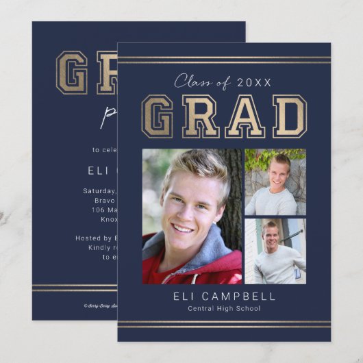 Aankondiging Afstuderen Bright Varsity (Voorkant / Achterkant)