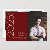 Aankondiging Afstuderen Burgandy School Color (Voorkant / Achterkant)