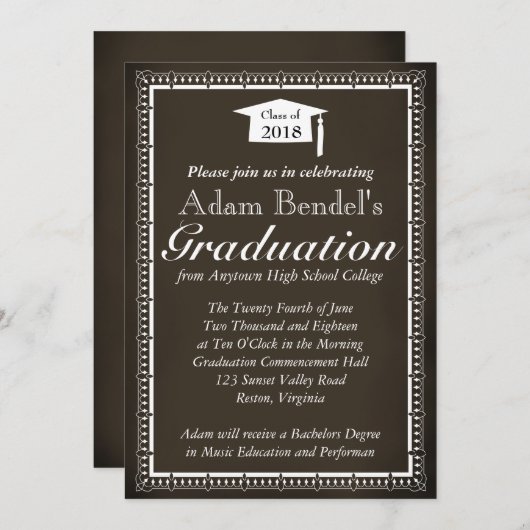 Aankondiging afstuderen Certificaat - schoolbord (Voorkant / Achterkant)