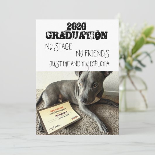 Aankondiging afstuderen - Coronovirus 2020 - grapp (Staand voorkant)