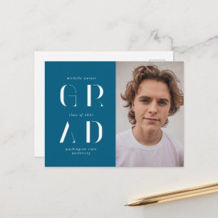Aankondiging Afstuderen Elegant modern script Briefkaart