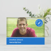 Aankondiging Afstuderen Elegant Stamp Foto (Staand voorkant)