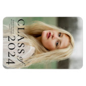 Aankondiging Afstuderen Elegant Type Foto Magneet (Horizontaal)
