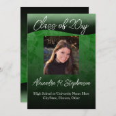 Aankondiging Afstuderen Groen en Zwart Golf 5x7 (Voorkant / Achterkant)