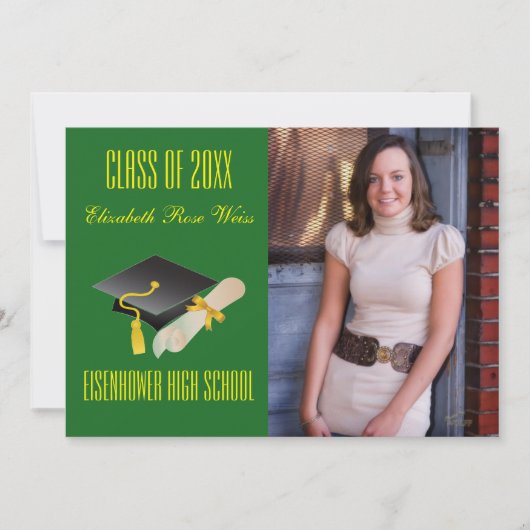 Aankondiging afstuderen - Hoed & Diploma (Voorkant)