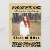 Aankondiging Afstuderen Leopard Skin Photo (Voorkant / Achterkant)