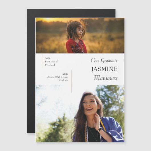 Aankondiging Afstuderen Magnet Modern en nu (Voorkant / Achterkant)