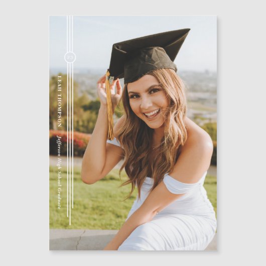 Aankondiging Afstuderen Magnet Modern Tassel Photo (Voorkant)