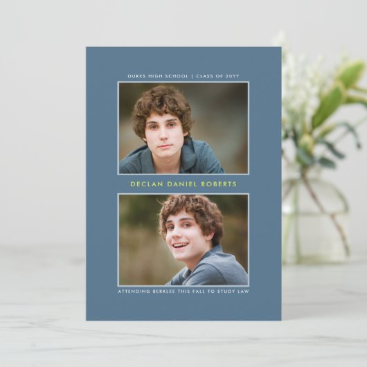 Aankondiging Afstuderen met dubbele staking (Staand voorkant)