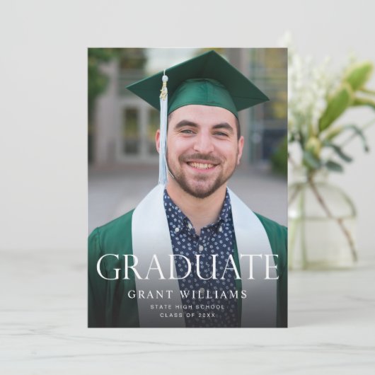 Aankondiging afstuderen Mod Photo Vertica Afstuder (Staand voorkant)