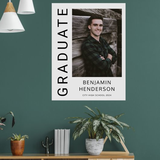 Aankondiging Afstuderen Modern Photo Boy 2023 Poster (Woonkamer 1)